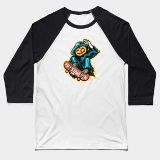 Awesome Skateboarding Grim Reaper Baseball T-Shirt